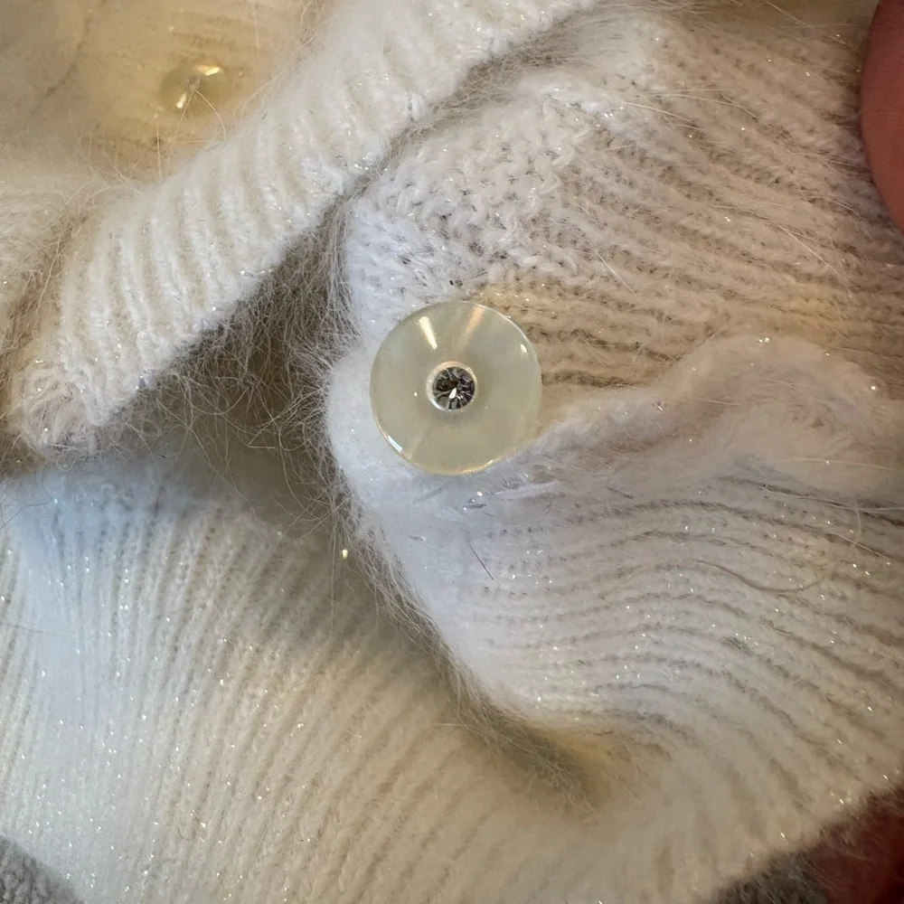 Cache Vintage Angora Metallic Cardigan Sweater - Picture 12 of 13